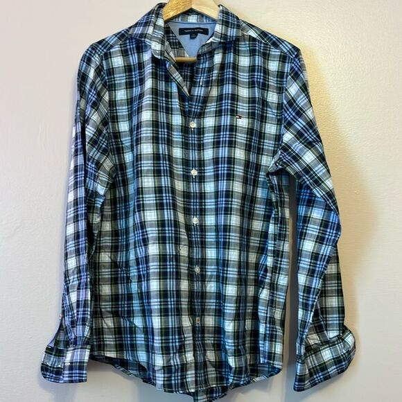 Tommy Hilfiger Other - Tommy Hilfiger Mens Plaid Button Down Classic Preppy Academia Office Blue Small